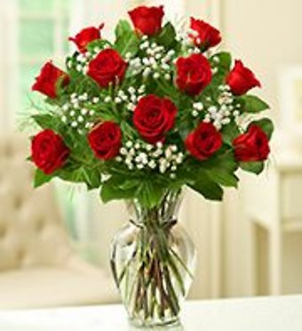 One Dozen Red Roses Arranged