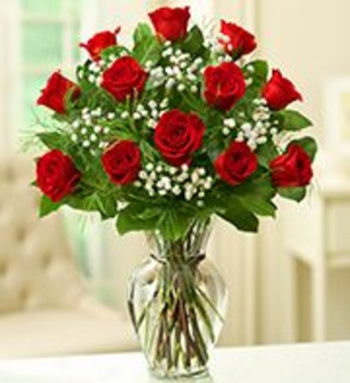 One Dozen Red Roses Arranged