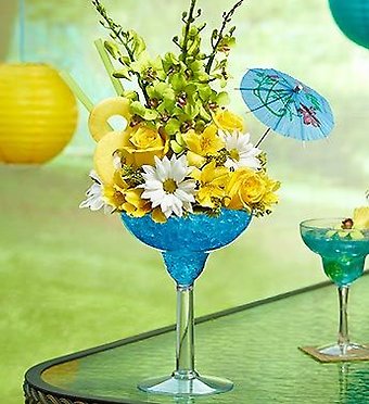 Blue Hawiian Floral Margarita