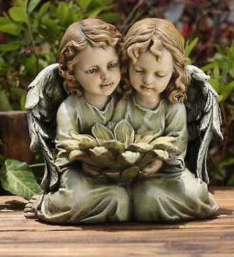 Twin Angels with Flowers
