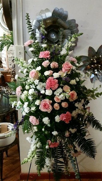 Standing Spray in Pink and White