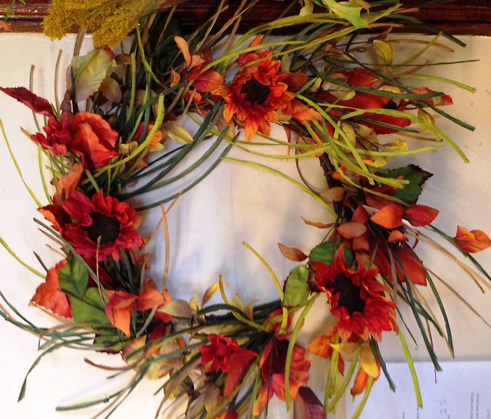 Fall wreath with Sunflowers
