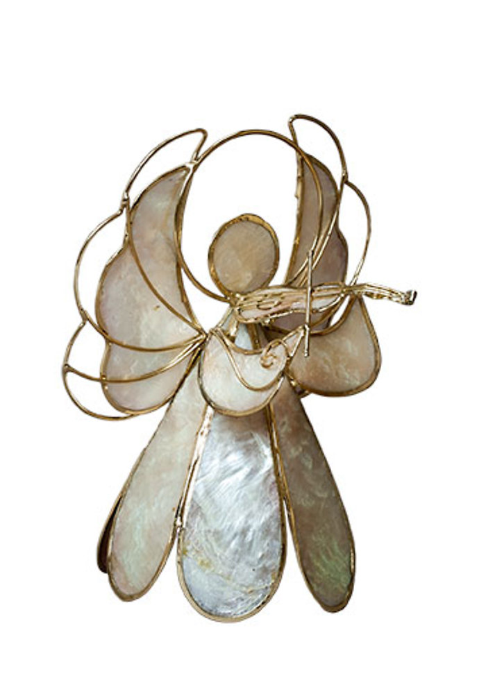 4.75\" Small Capiz Angel Orn (Nat/Gold)