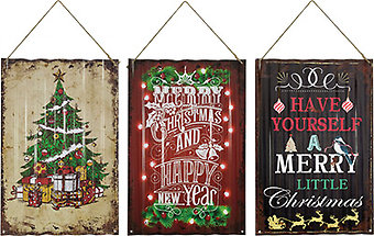 Christmas Rippled Metal Sign
