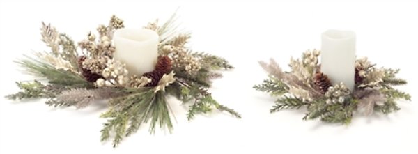 Silver Leaf Candle Rings