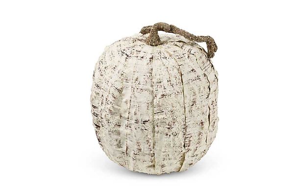 9 Inch Tall Birch Pumpkin w/Brown Stem