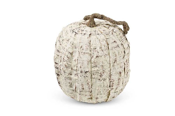 9 Inch Tall Birch Pumpkin w/Brown Stem