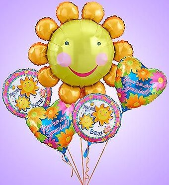Smile Flower Mylar Bundle