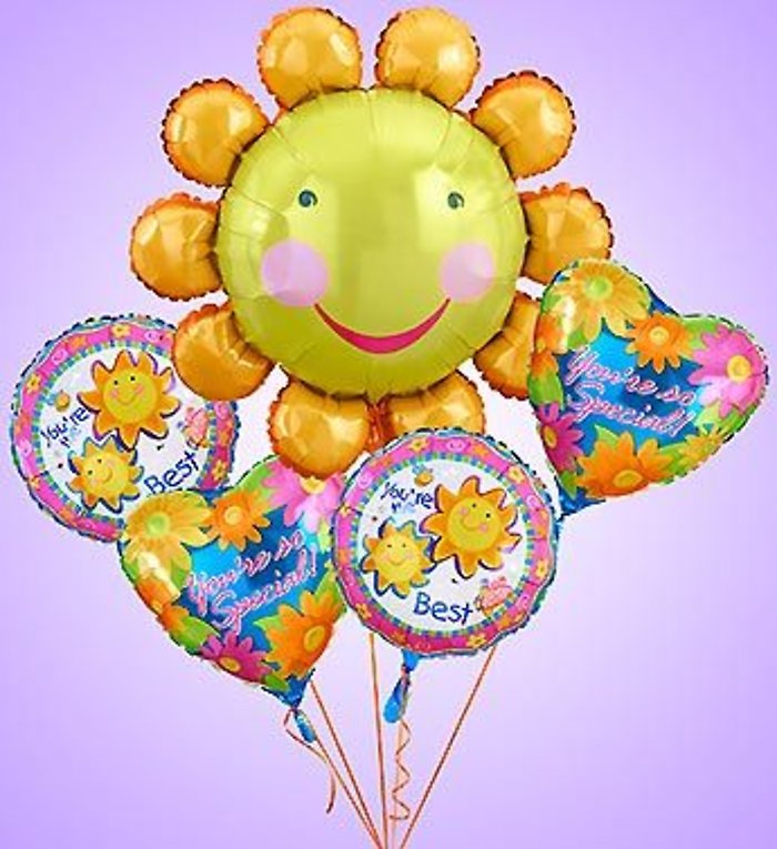 Smile Flower Mylar Bundle