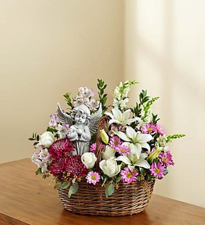 Heavenly Angel Lavender and White Basket