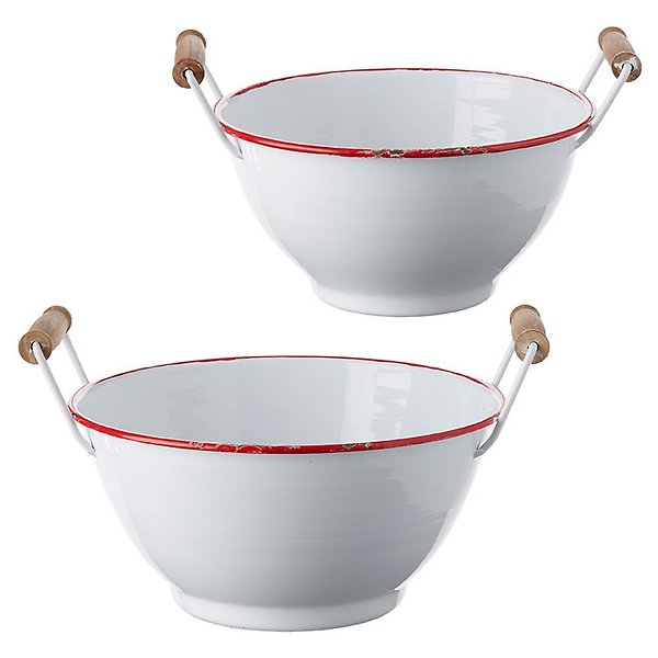 Red and White Bowl Container