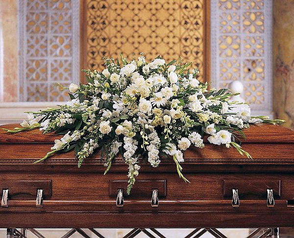 Deluxe Pure White Casket Spray