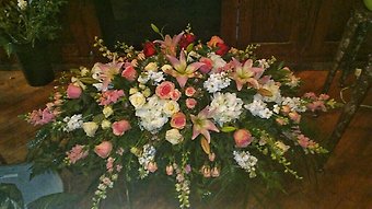 Lily and Rose Casket Spray