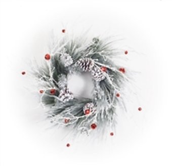 Flocked Pine and Bell Candle Ring